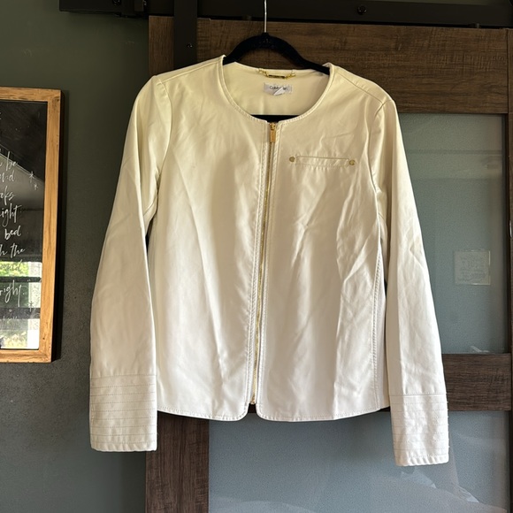 NWOT Vegan Leather Calvin Klein Jacket - Picture 3 of 8